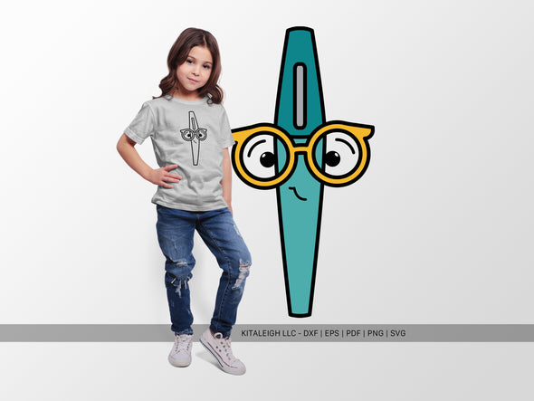 Felt Tip Marker Wearing Glasses SVG | Cute Teacher & School Design