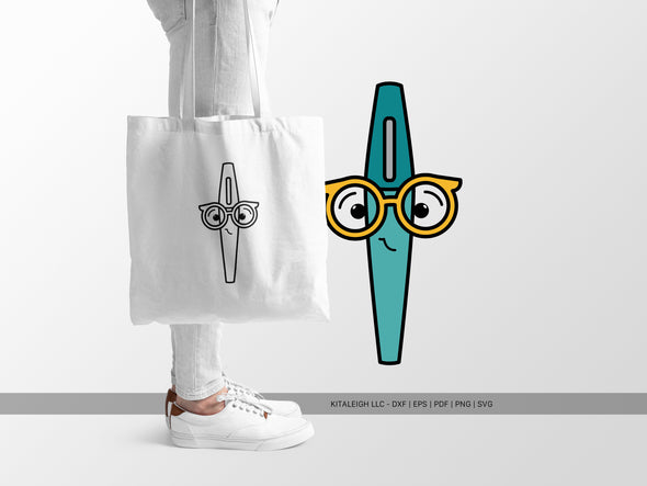 Felt Tip Marker Wearing Glasses SVG | Cute Teacher & School Design