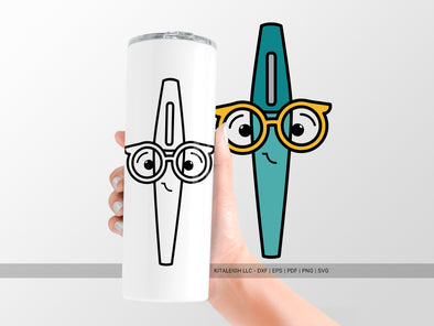Felt Tip Marker Wearing Glasses SVG | Cute Teacher & School Design