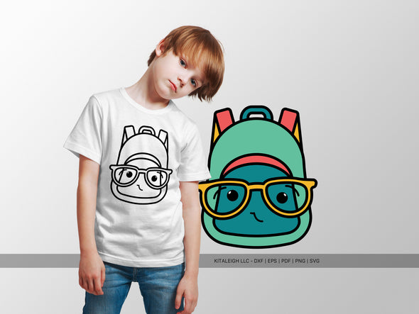 Backpack Wearing Glasses SVG | Cute Teacher & Classroom Craft Design
