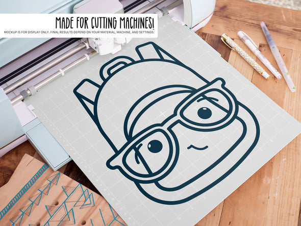 Backpack Wearing Glasses SVG | Cute Teacher & Classroom Craft Design