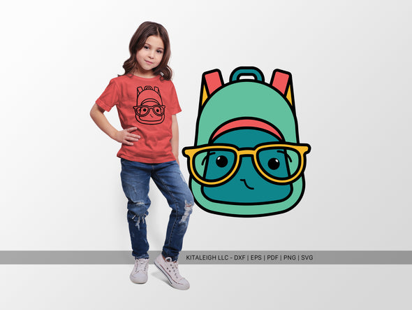 Backpack Wearing Glasses SVG | Cute Teacher & Classroom Craft Design