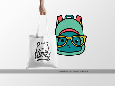 Backpack Wearing Glasses SVG | Cute Teacher & Classroom Craft Design