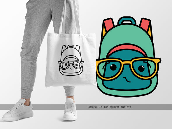 Backpack Wearing Glasses SVG | Cute Teacher & Classroom Craft Design