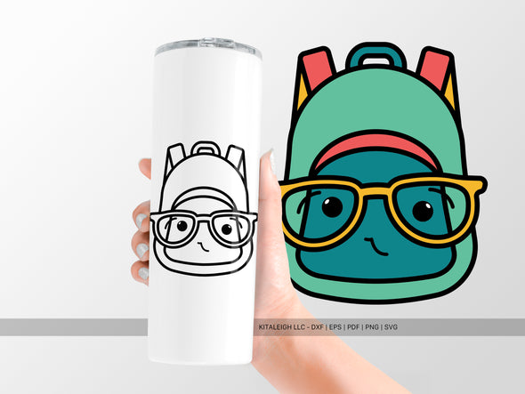 Backpack Wearing Glasses SVG | Cute Teacher & Classroom Craft Design