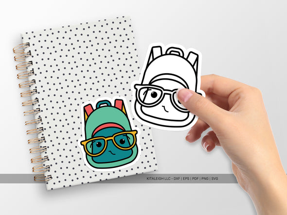 Backpack Wearing Glasses SVG | Cute Teacher & Classroom Craft Design