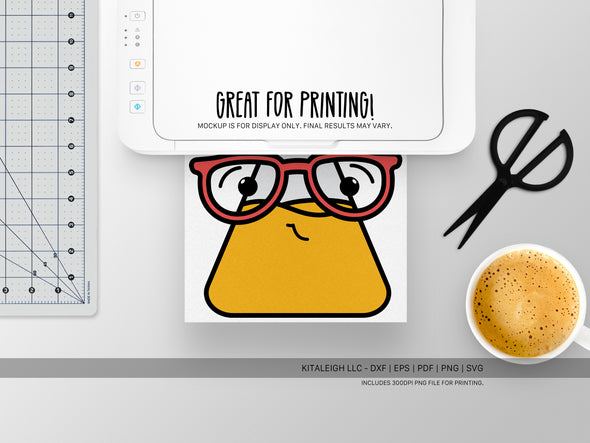 Erlenmeyer Flask Wearing Glasses SVG | Cute Teacher & Science Classroom Design