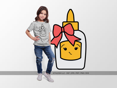 Glue Bottle Wearing Bow SVG | Cute Teacher & Classroom Design