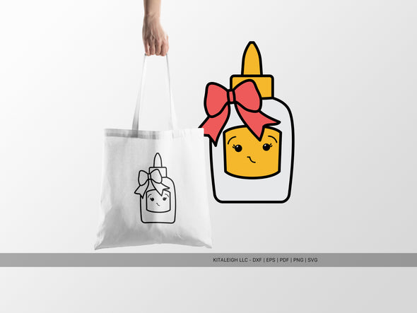 Glue Bottle Wearing Bow SVG | Cute Teacher & Classroom Design