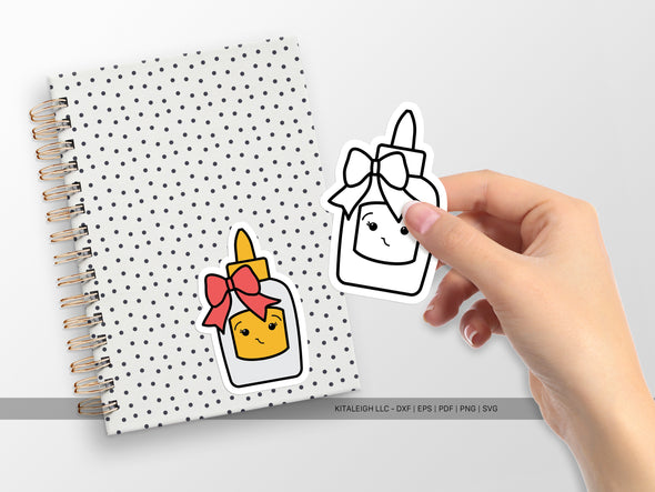 Glue Bottle Wearing Bow SVG | Cute Teacher & Classroom Design