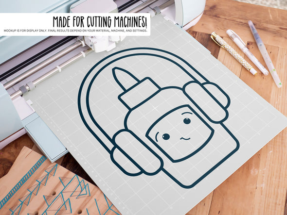 Glue Bottle Wearing Headphones SVG | Cute Teacher & Classroom Craft Design