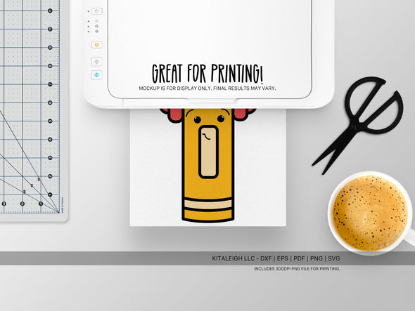 Crayon Wearing Headphones SVG | Cute Teacher & School Craft Design
