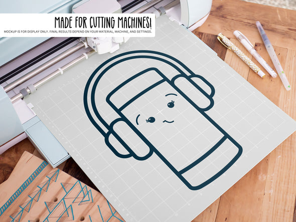Eraser Wearing Headphones SVG | Cute Teacher & School Craft Design