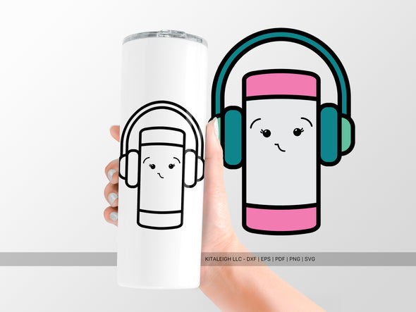 Eraser Wearing Headphones SVG | Cute Teacher & School Craft Design