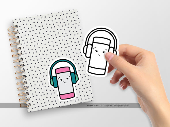 Eraser Wearing Headphones SVG | Cute Teacher & School Craft Design