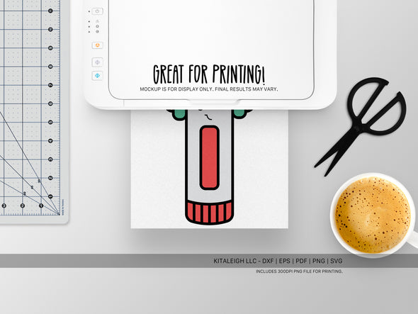 Glue Stick Wearing Headphones SVG | Cute Teacher & School Craft Design