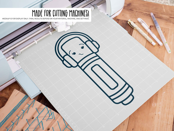 Marker Wearing Headphones SVG | Cute Teacher & School Craft Design