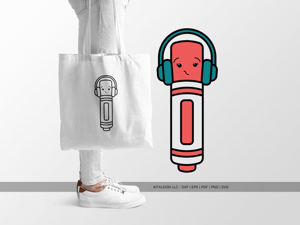Marker Wearing Headphones SVG | Cute Teacher & School Craft Design