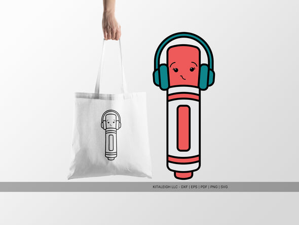 Marker Wearing Headphones SVG | Cute Teacher & School Craft Design