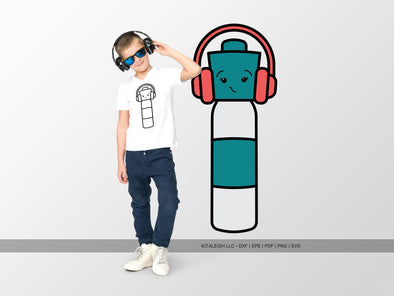 Dry Erase Marker Wearing Headphones SVG | Cute Teacher & School Design