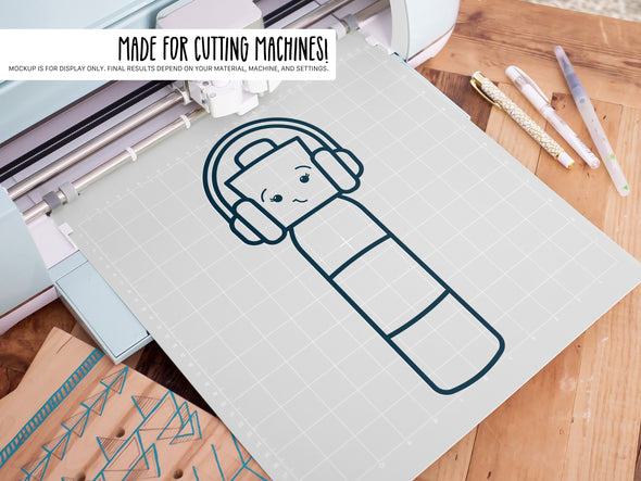 Dry Erase Marker Wearing Headphones SVG | Cute Teacher & School Design
