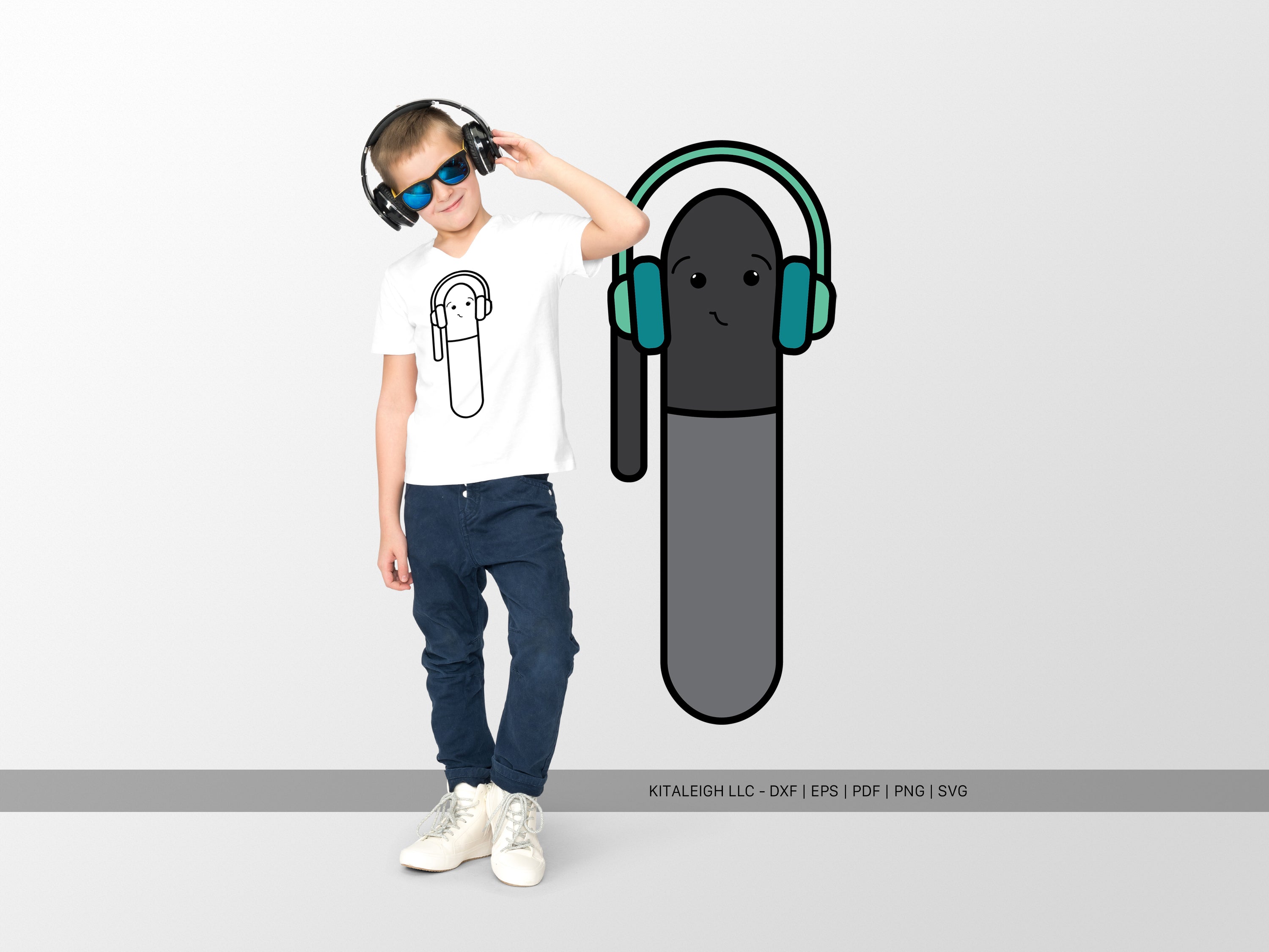 Permanent Marker Wearing Headphones SVG | Cute Teacher & School Craft Design