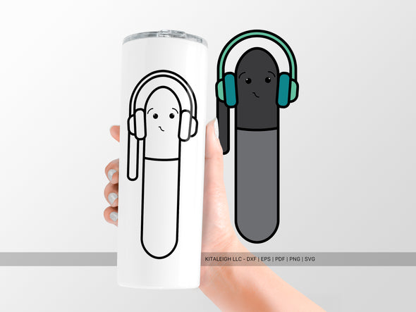 Permanent Marker Wearing Headphones SVG | Cute Teacher & School Craft Design