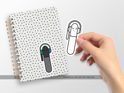 Permanent Marker Wearing Headphones SVG | Cute Teacher & School Craft Design