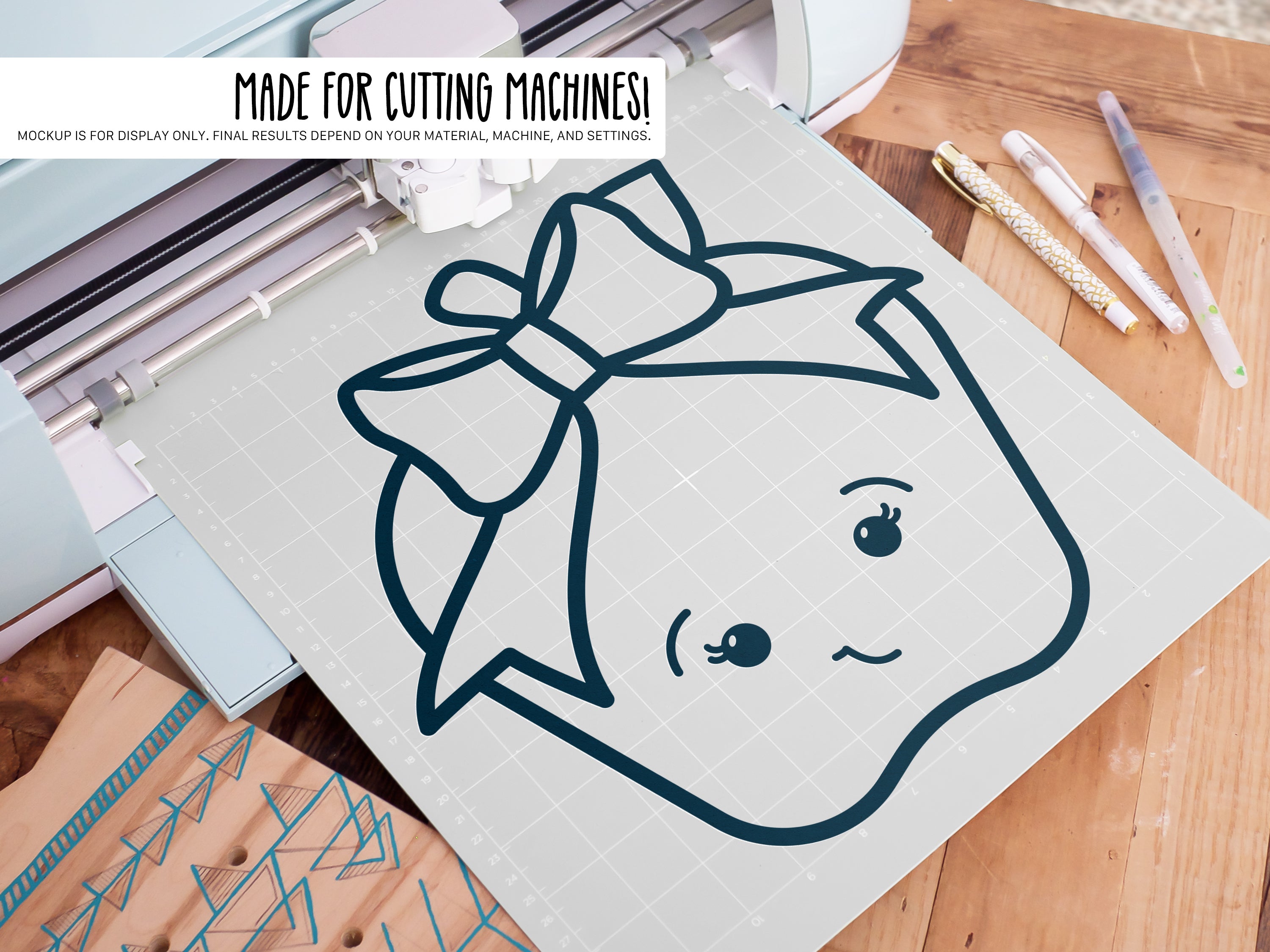 Cute Apple Wearing Bow SVG | Back-to-School & Teacher Craft Design