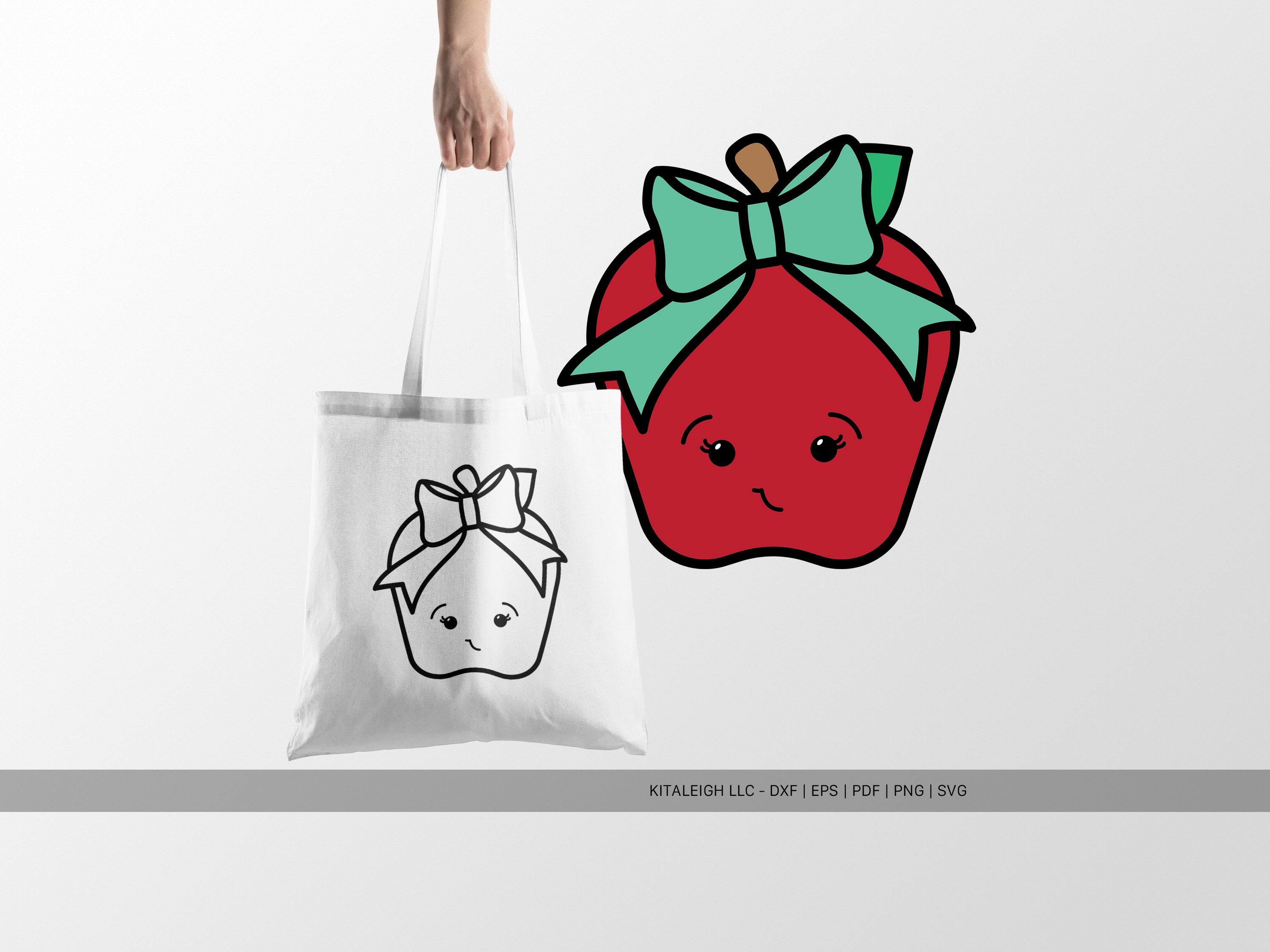 Cute Apple Wearing Bow SVG | Back-to-School & Teacher Craft Design