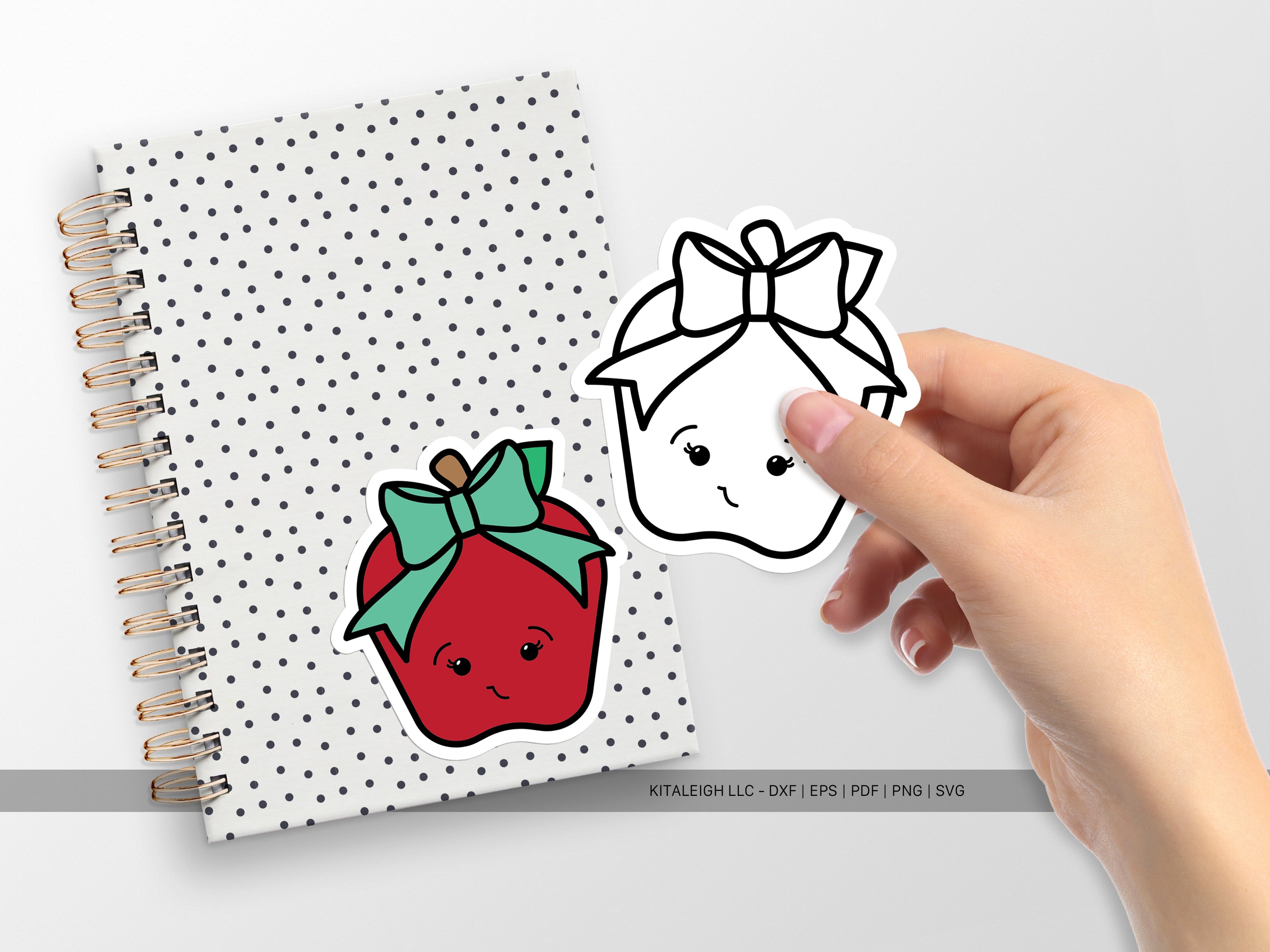Cute Apple Wearing Bow SVG | Back-to-School & Teacher Craft Design