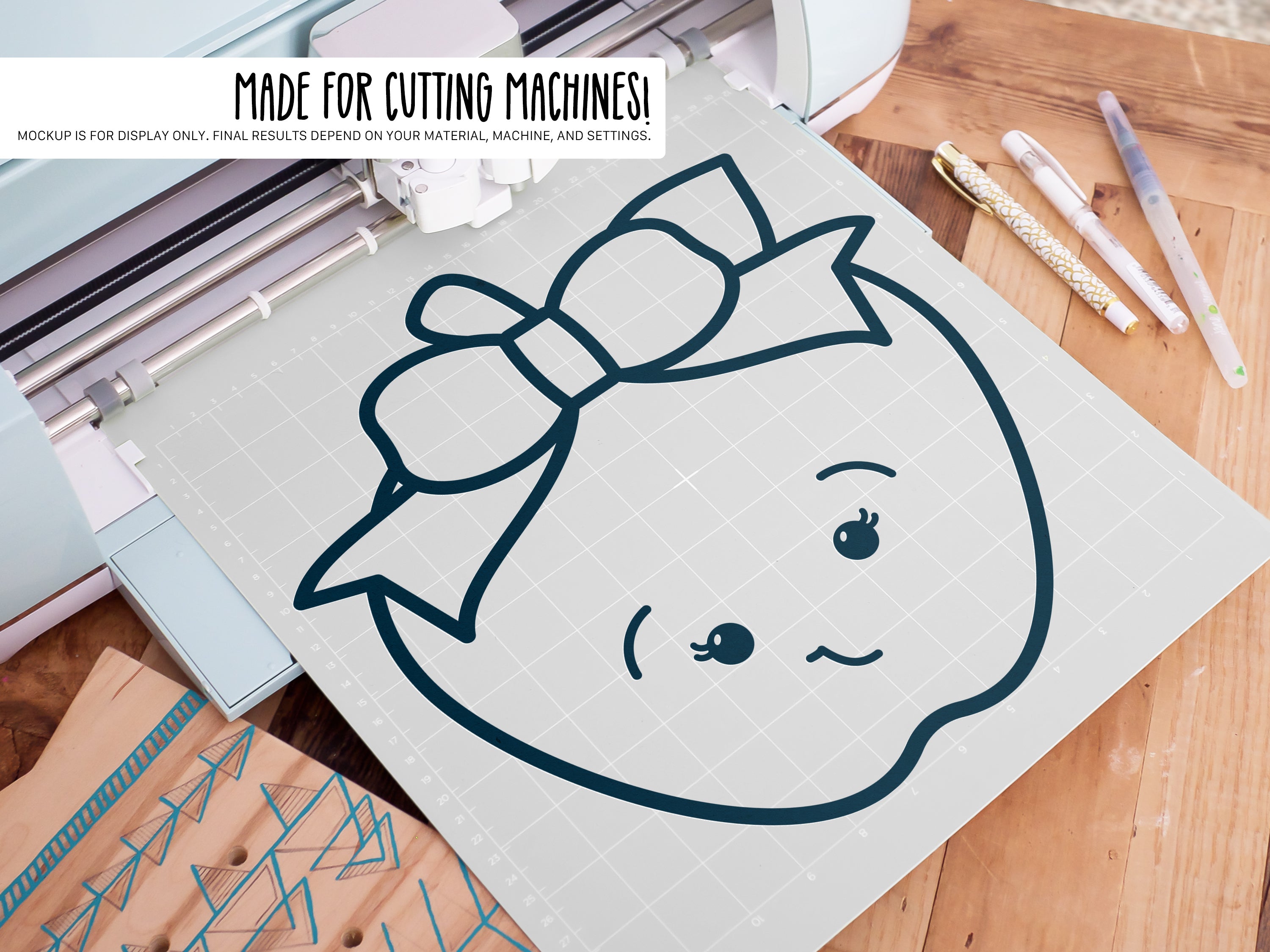 Happy Apple Wearing Bow SVG | Cute Back-to-School & Teacher Design