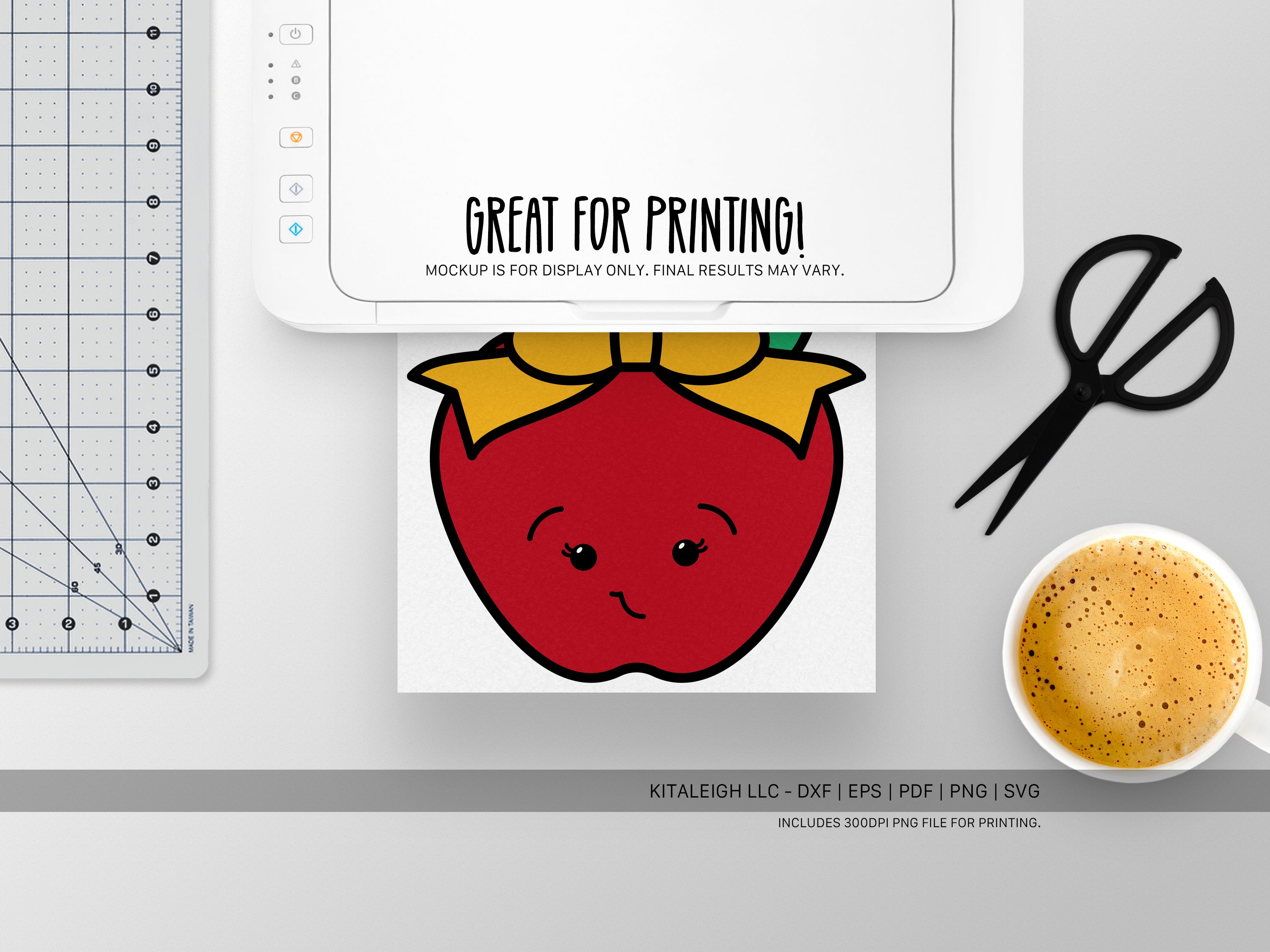 Happy Apple Wearing Bow SVG | Cute Back-to-School & Teacher Design