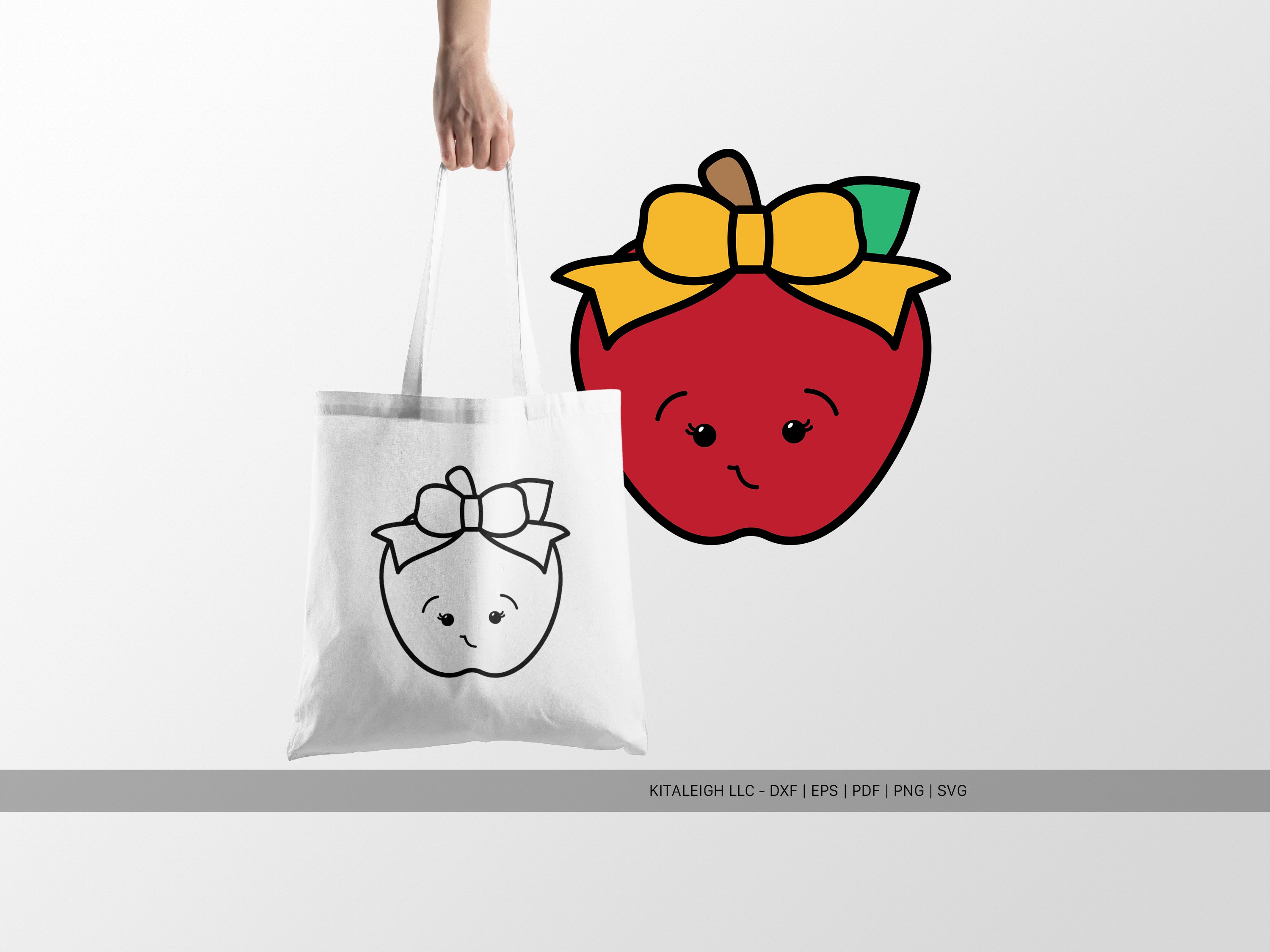 Happy Apple Wearing Bow SVG | Cute Back-to-School & Teacher Design