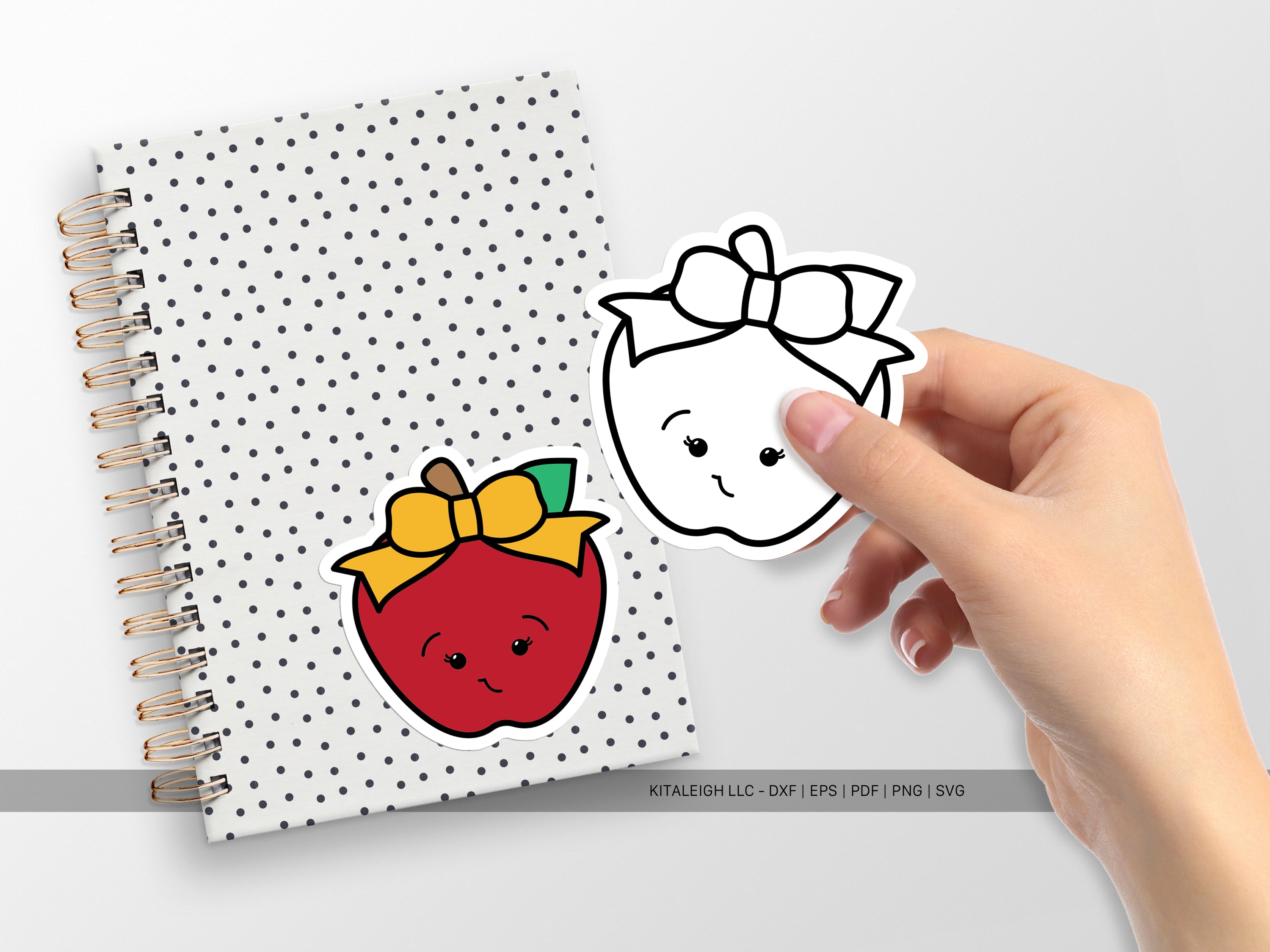 Happy Apple Wearing Bow SVG | Cute Back-to-School & Teacher Design