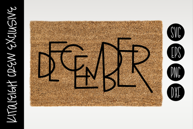 December Word Art, Cut File