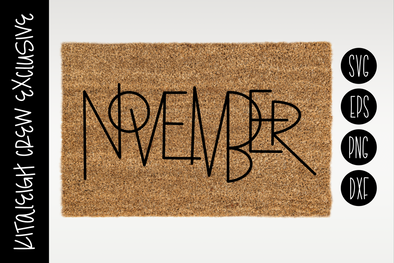 November Wordart, Cut File