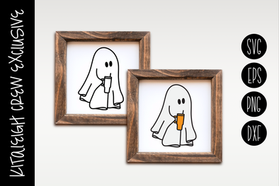 Ghost with Cup, Cut File