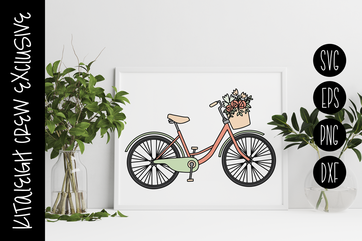 Floral Bike, Cut File – Kitaleigh LLC