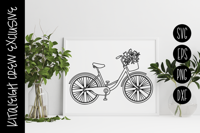 Floral Bike, Cut File