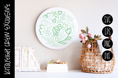 Floral Circle, Cut File