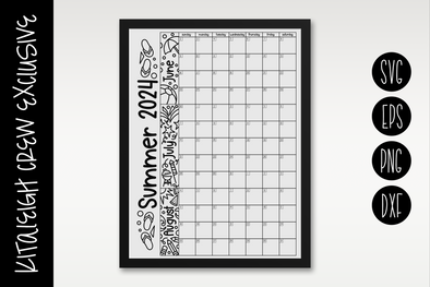Summer 2024 Calendar 18x24" Poster Design