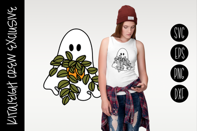 Ghost with Plant, Cut File