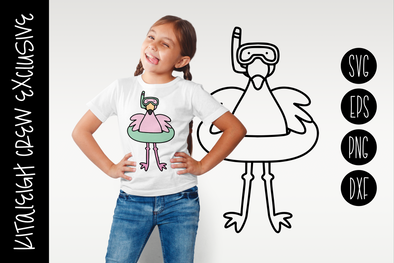 Summer Flamingo, Cut File