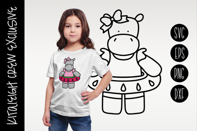 Watermelon Hippo, Cut File