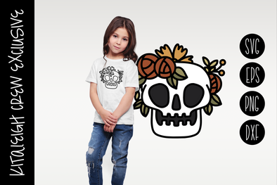 Floral Skull, Cut File