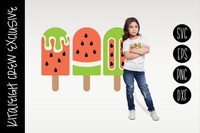 Water Melon Popsicles, Cut File