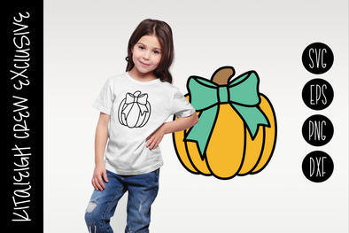 Pumpkin with Bow, Cut File