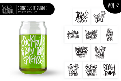 Drinking Designs Vol 3 | Hand Lettered Cut Files