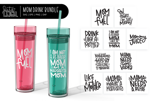 Mom Drinking Bundle | Hand Lettered Cut Files